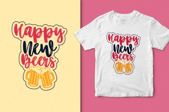 New Year Beer Graphics for T-Shirt Designs
